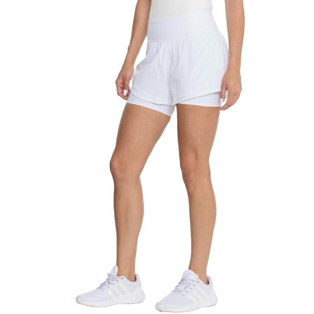 Spanx Women's Get Moving Pleated Skort Skirt Shorts White Size Medium New